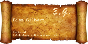 Biss Gilbert névjegykártya